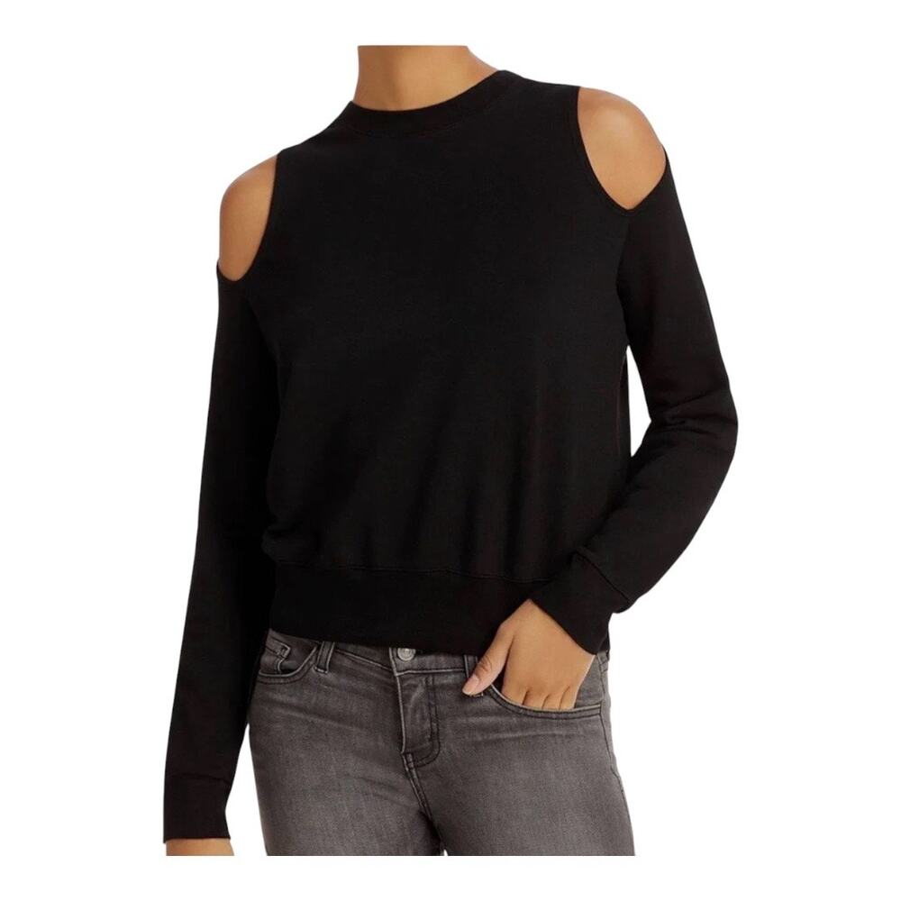 Monrow Cutout Sweater Black Women XS Black